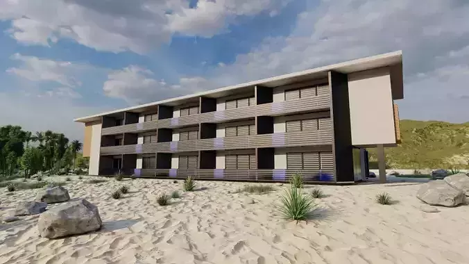 Hotel Beach-Hotel Beach Resort 3D model