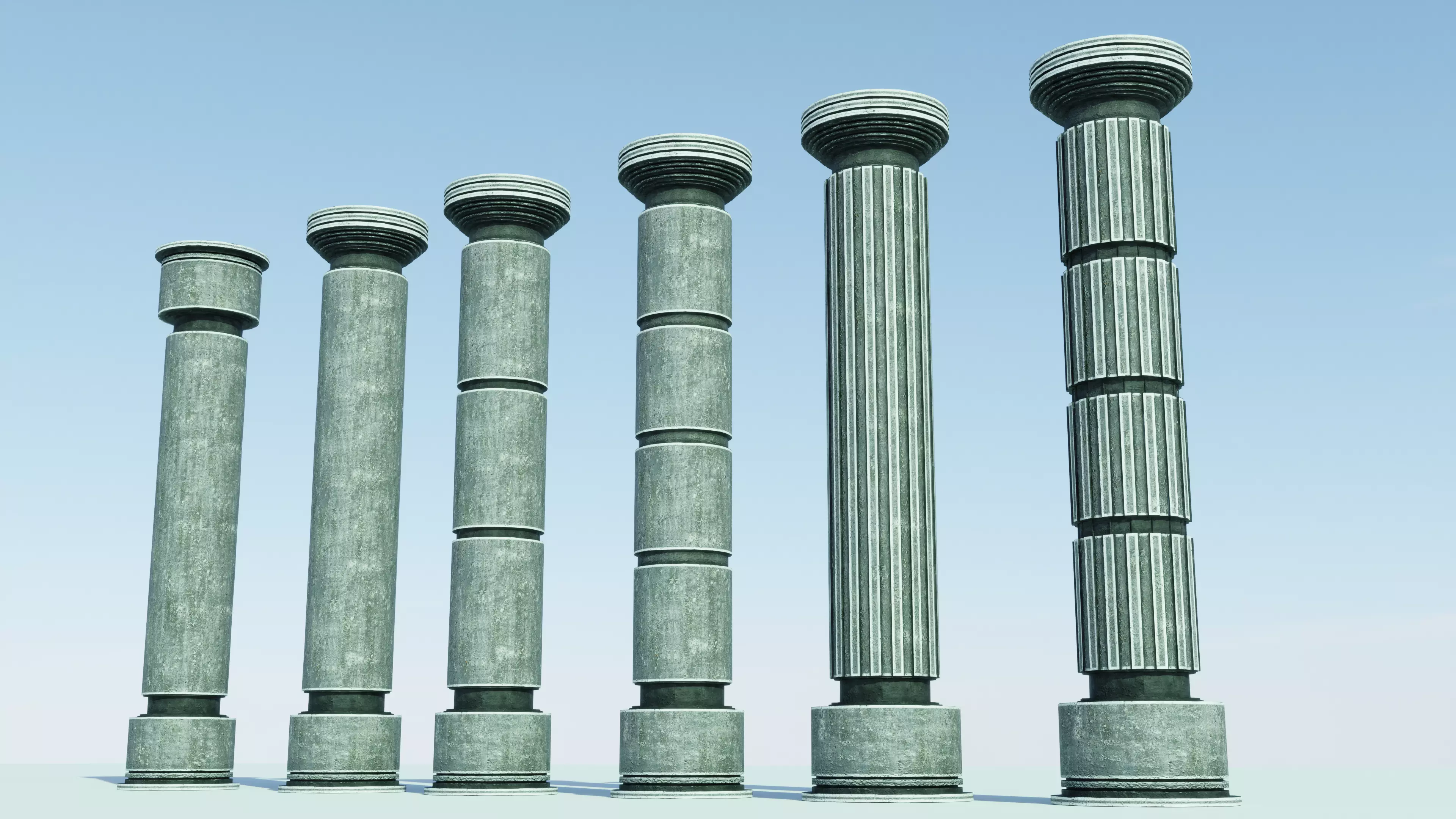 Classical Ancient Fantasy Columns Low-poly 3D model Free low-poly 3D model