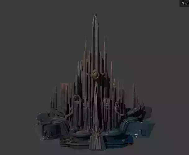 Asgard Tower Thor-Inspired 3D Model Marvel Fantasy Architecture