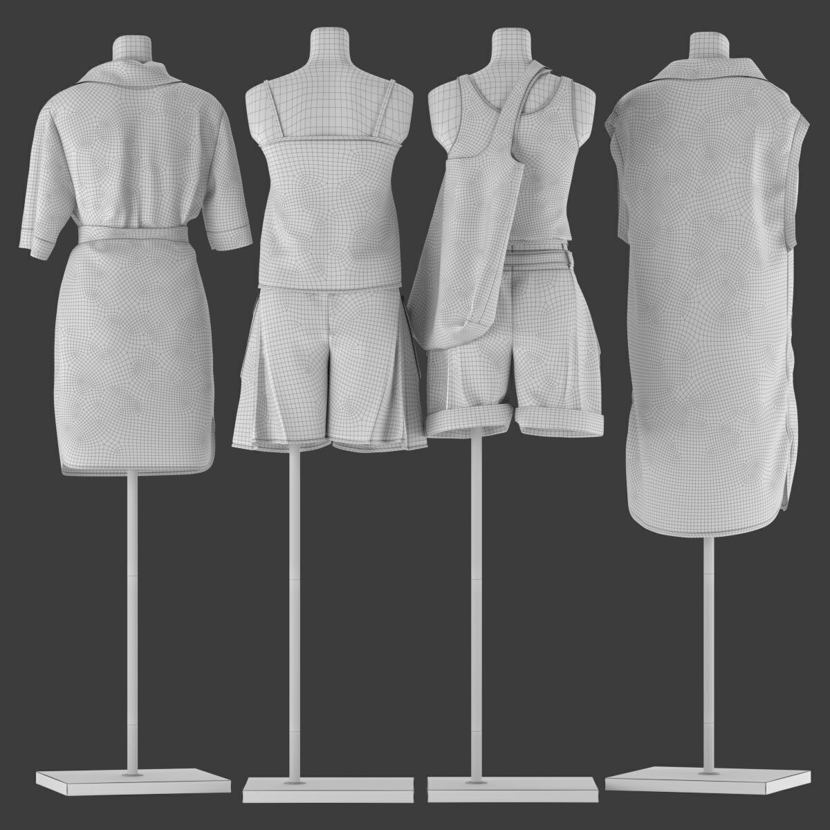 Mannequin Set Vol 006 Low-poly 3D model_5