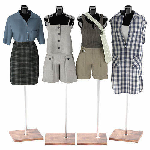 Mannequin Set Vol 006 Low-poly 3D model