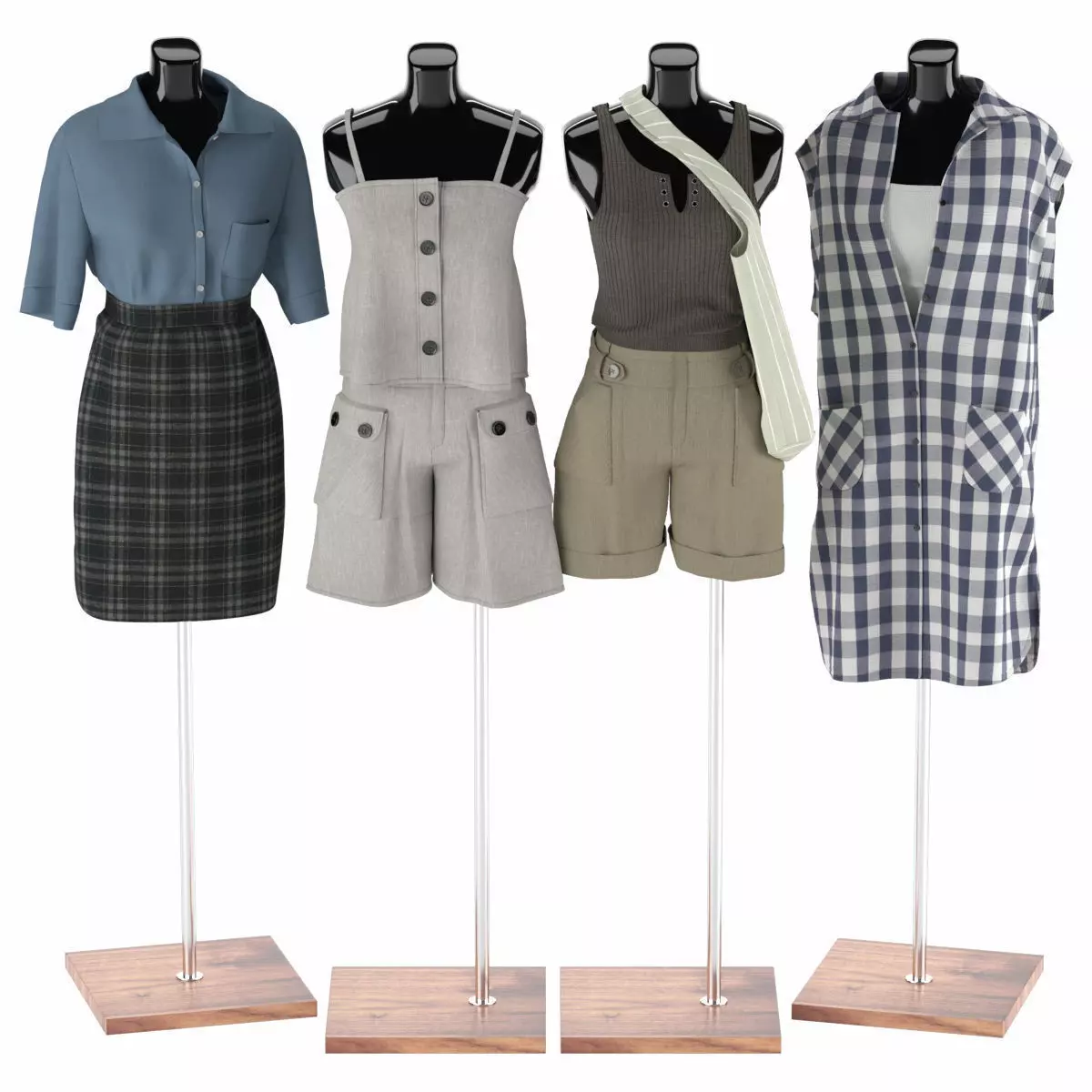 Mannequin Set Vol 006 Low-poly 3D model_0