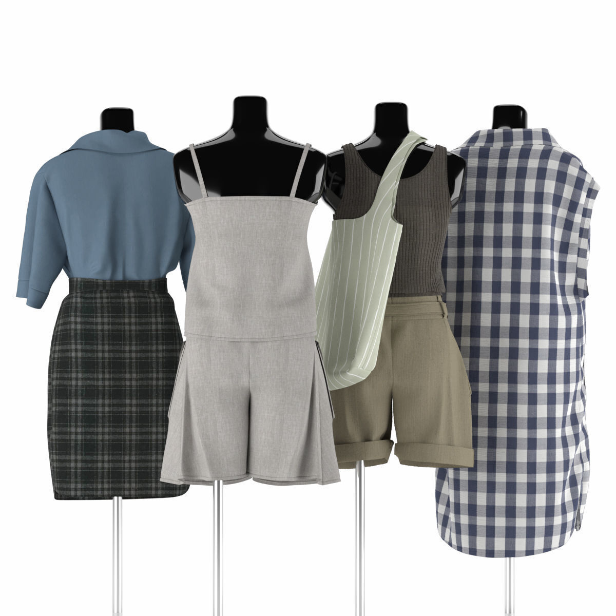 Mannequin Set Vol 006 Low-poly 3D model_2