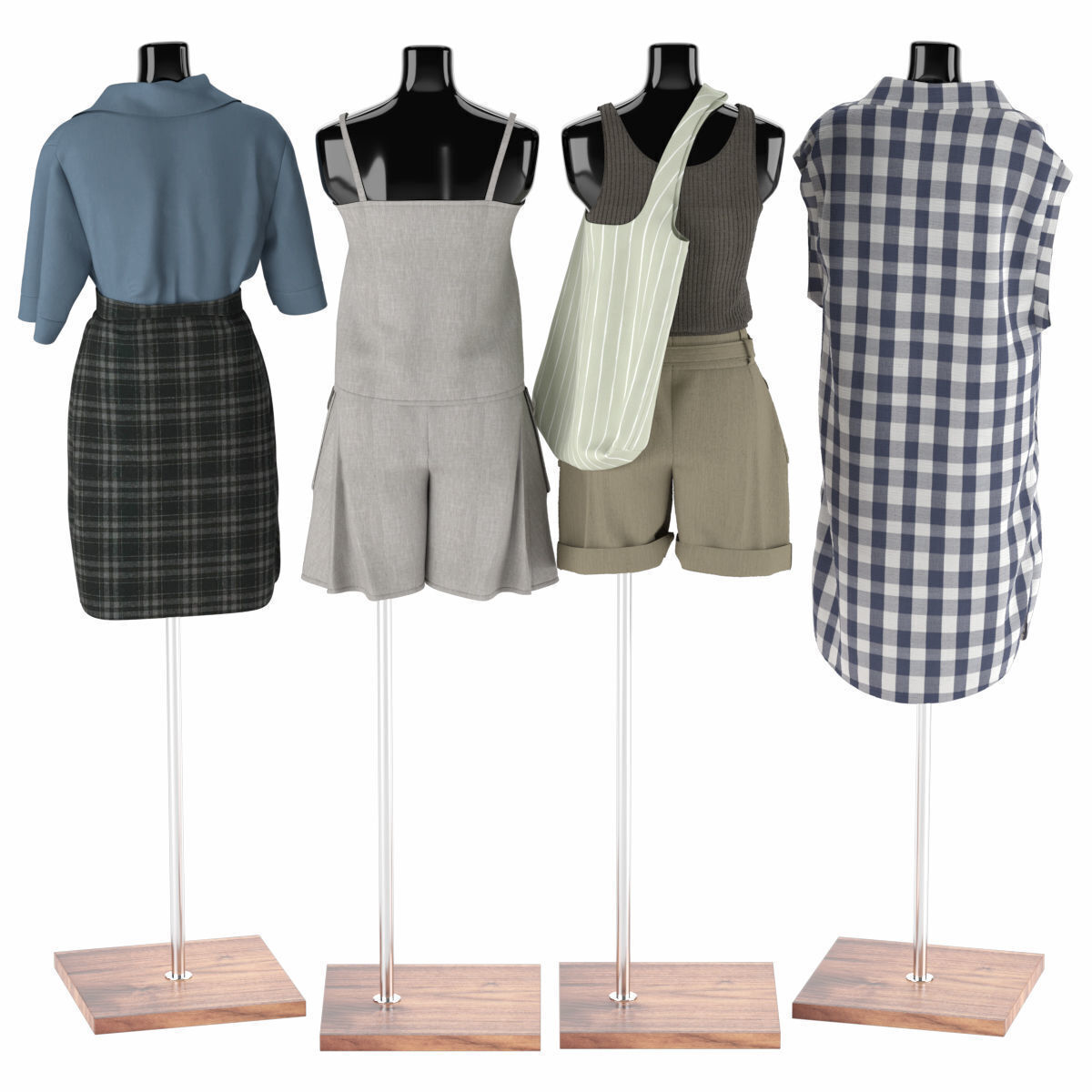 Mannequin Set Vol 006 Low-poly 3D model_3