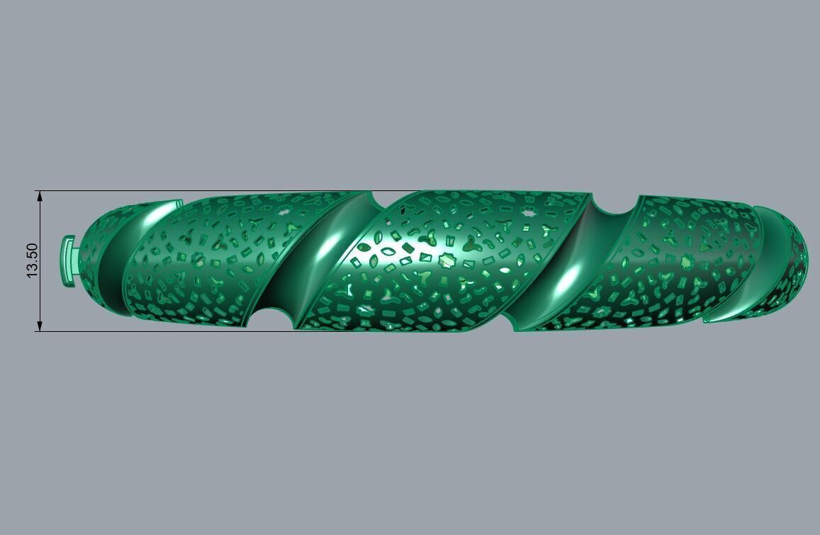 Lock bracelet 3D print model_3