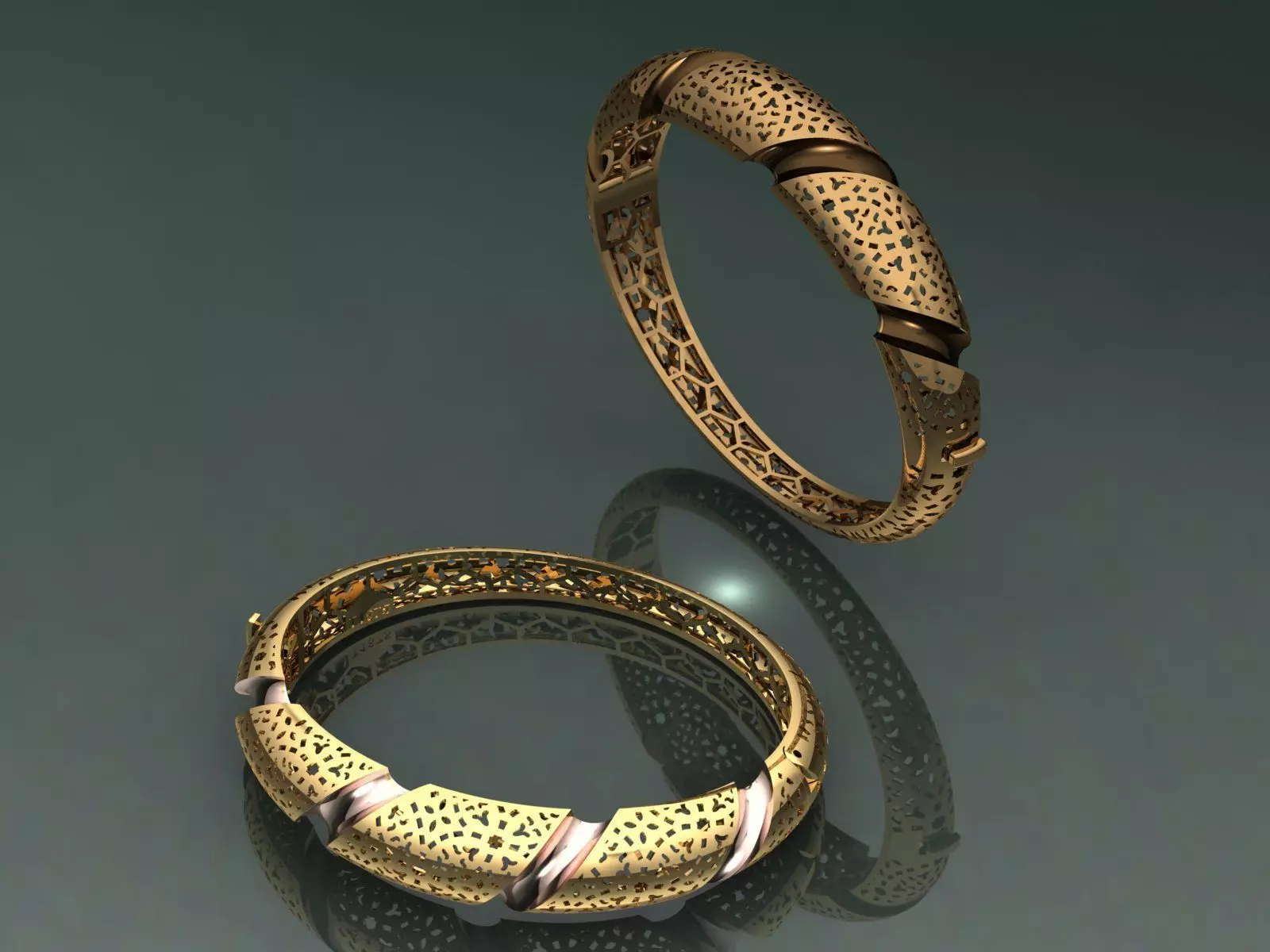 Lock bracelet 3D print model_0