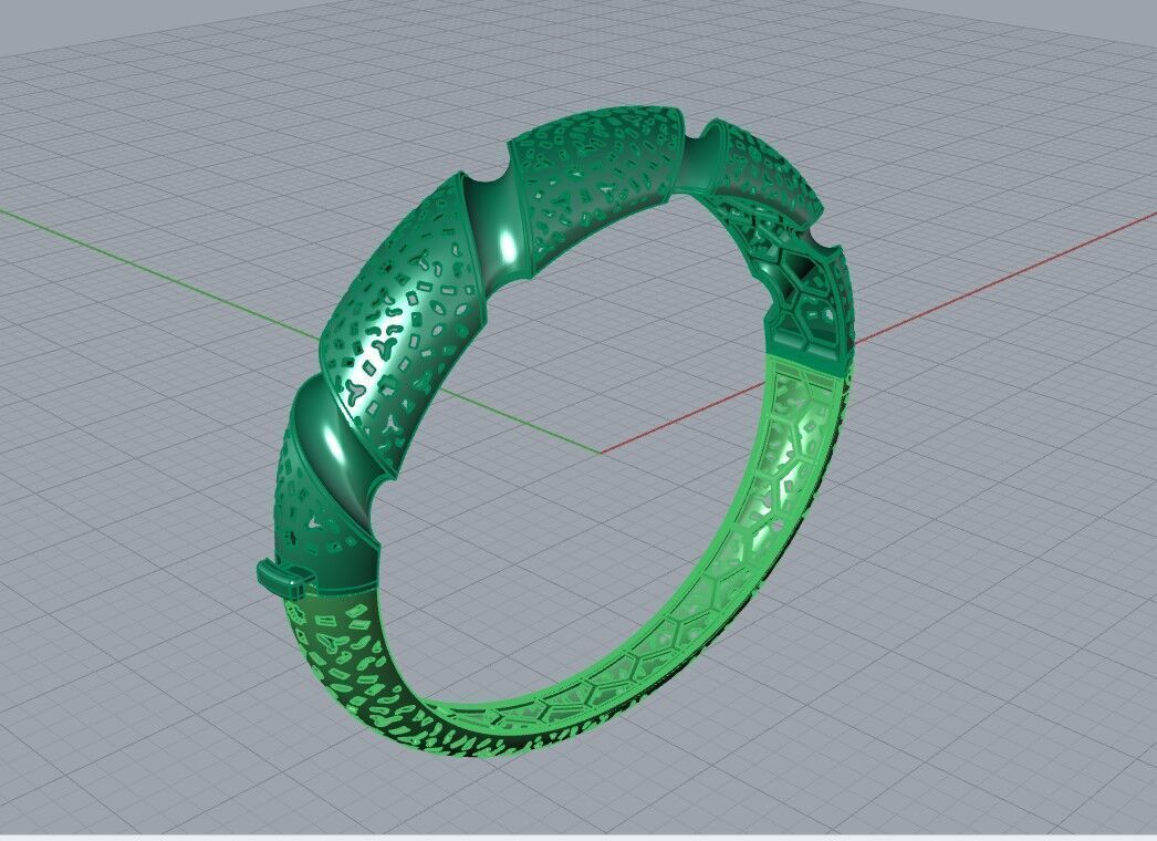 Lock bracelet 3D print model_4