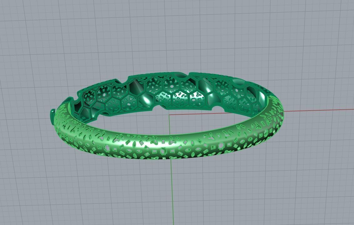 Lock bracelet 3D print model_5
