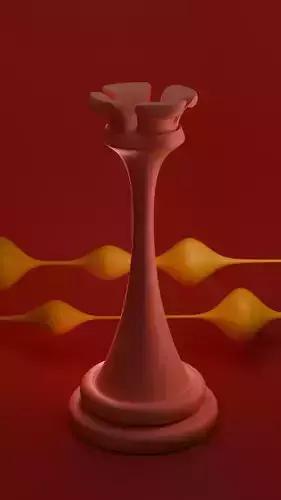 Elegant Abstract Chess Piece 3D Model