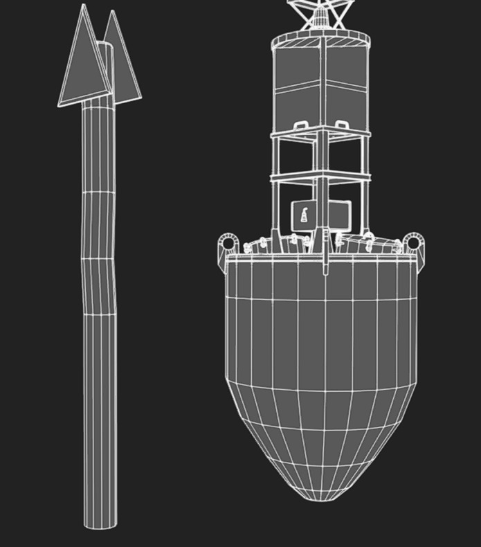 Buoy and Channel Marker Low-poly 3D model_6