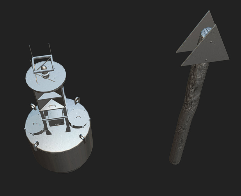 Buoy and Channel Marker Low-poly 3D model_4