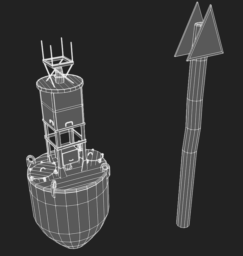 Buoy and Channel Marker Low-poly 3D model_5