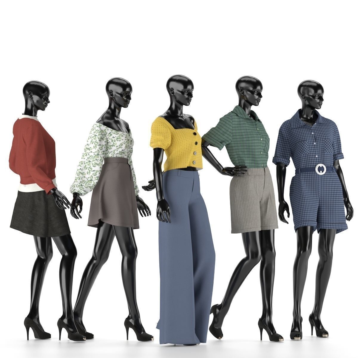 Mannequin Set Vol 007 Low-poly 3D model_2