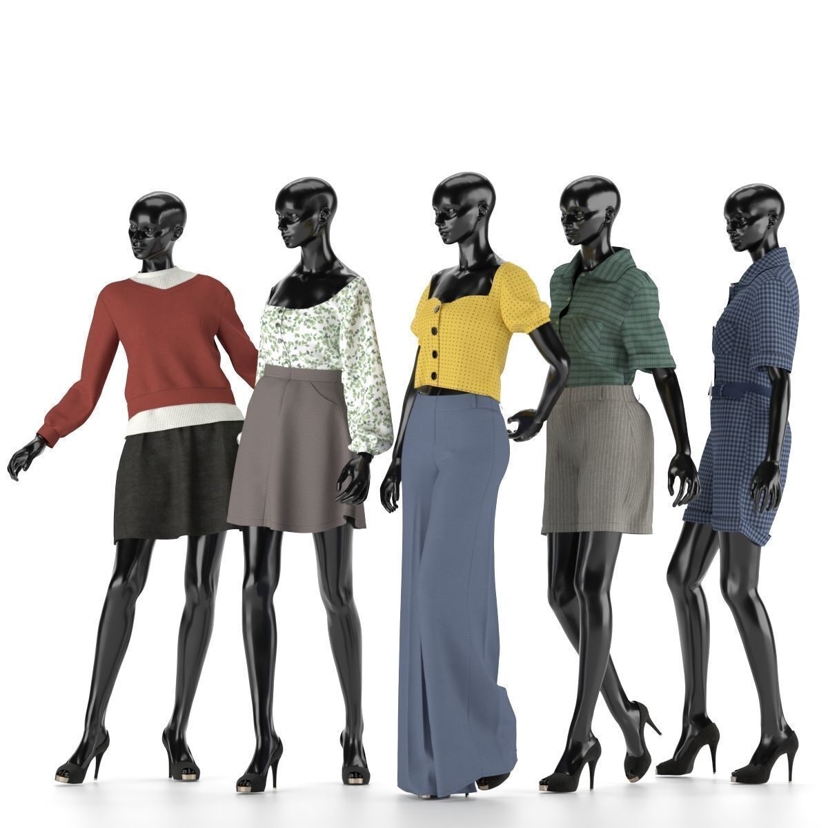 Mannequin Set Vol 007 Low-poly 3D model_1