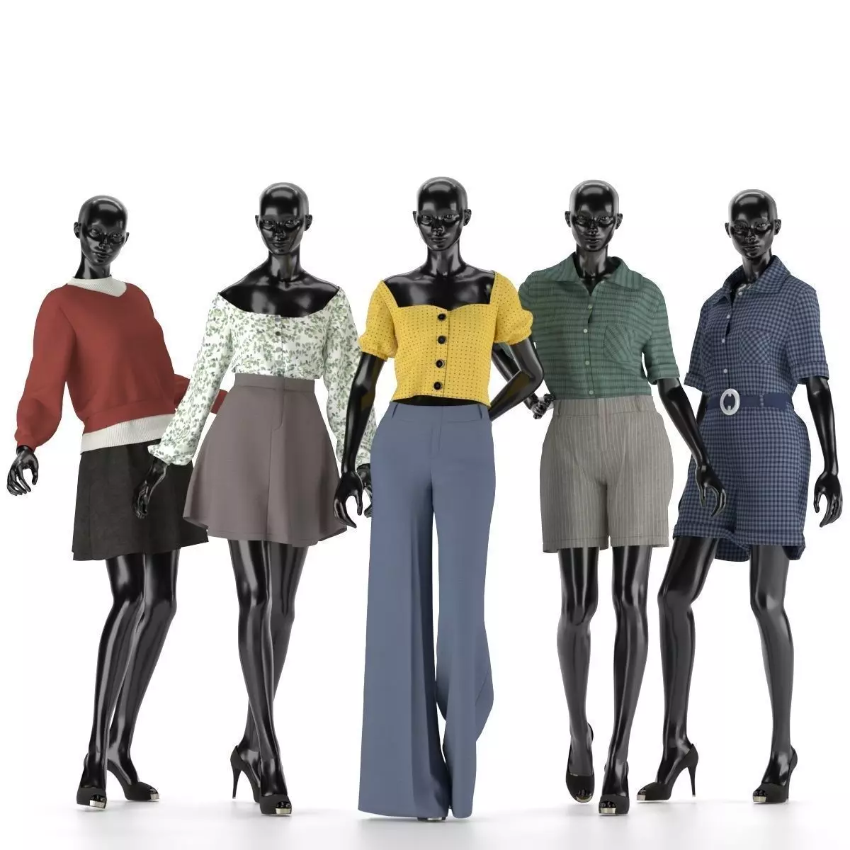 Mannequin Set Vol 007 Low-poly 3D model_0