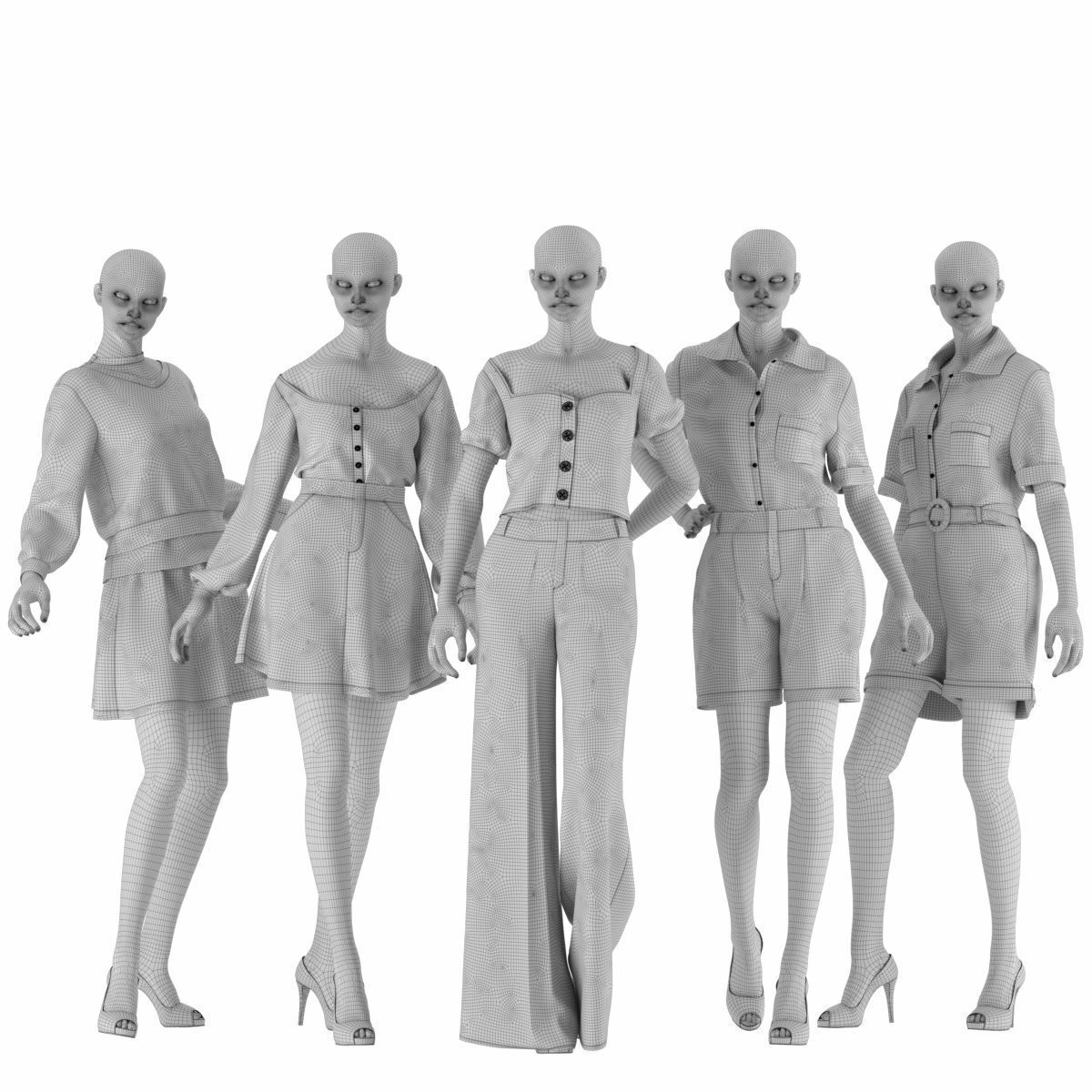 Mannequin Set Vol 007 Low-poly 3D model_5