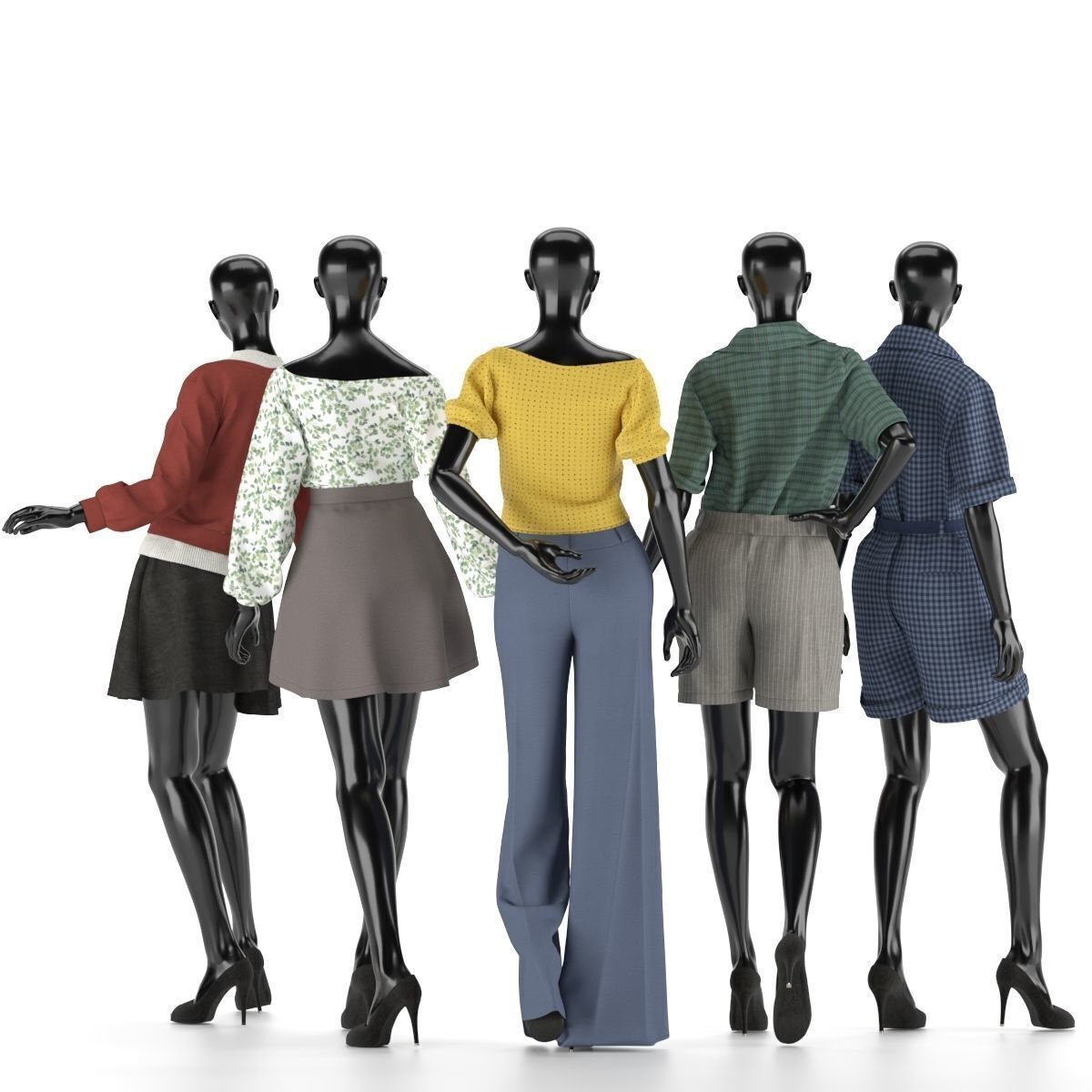 Mannequin Set Vol 007 Low-poly 3D model_3