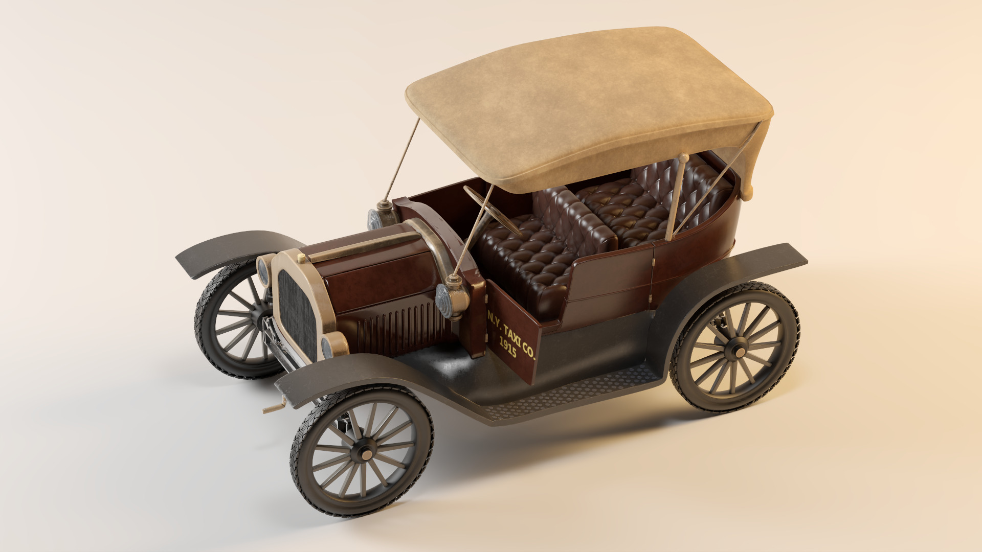 FORD T-1915 CAR Low-poly 3D model_2