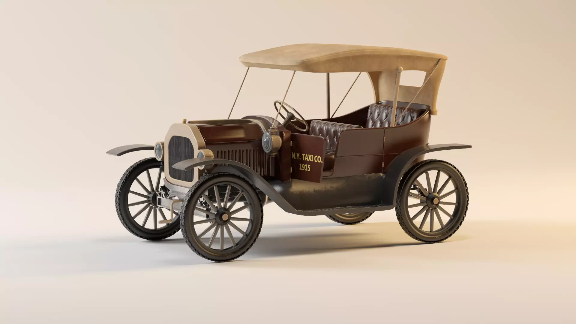 FORD T-1915 CAR Low-poly 3D model_0