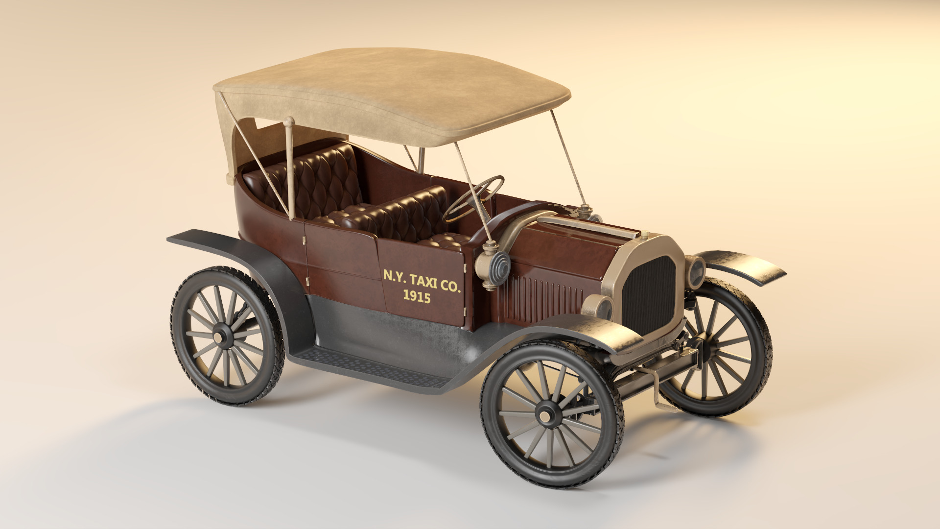 FORD T-1915 CAR Low-poly 3D model_1