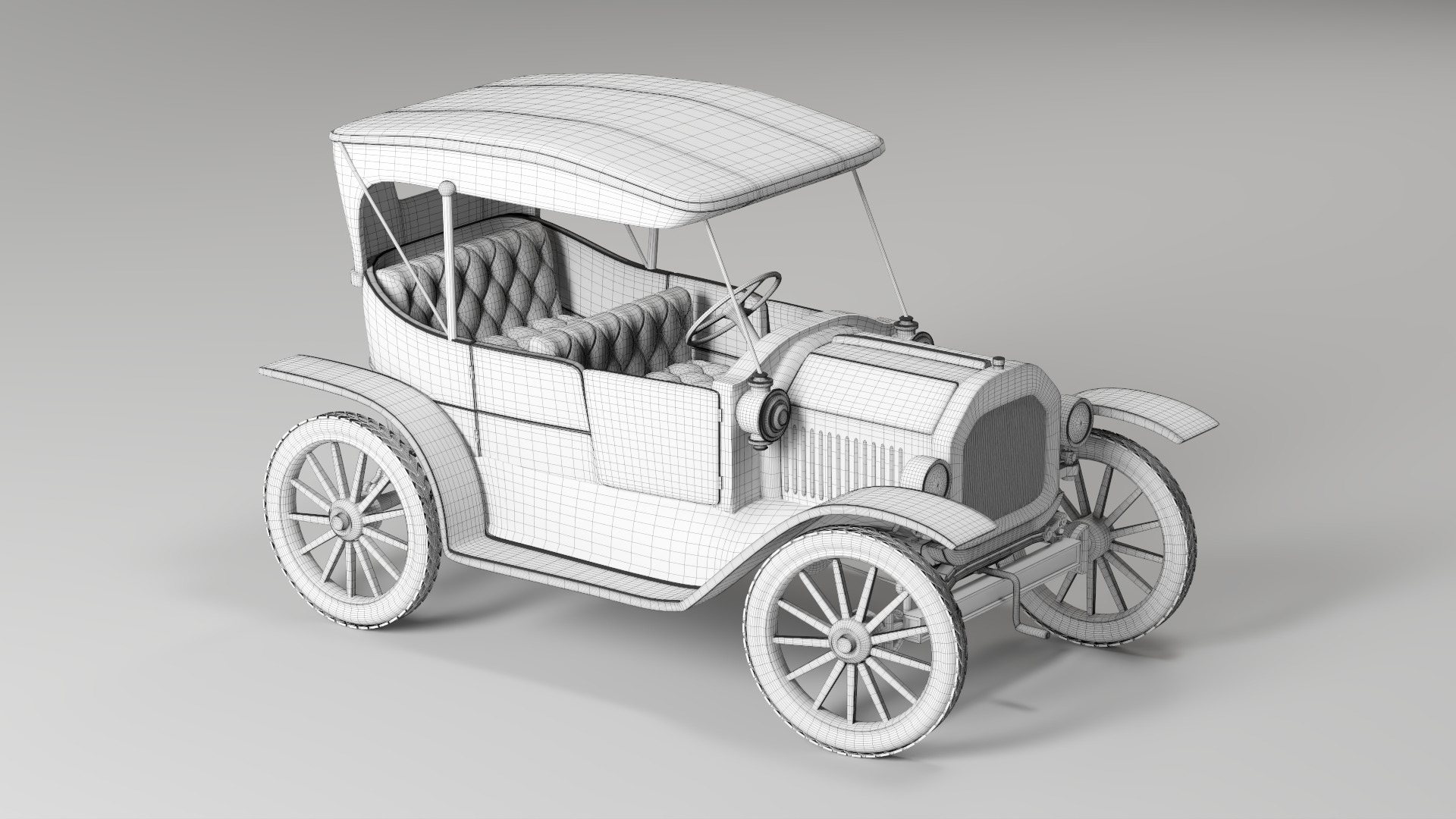 FORD T-1915 CAR Low-poly 3D model_7