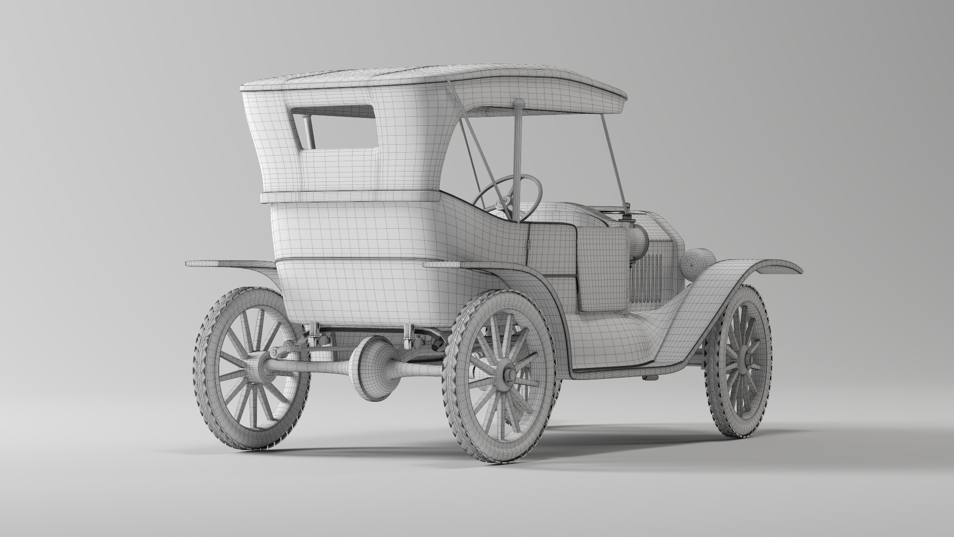 FORD T-1915 CAR Low-poly 3D model_8