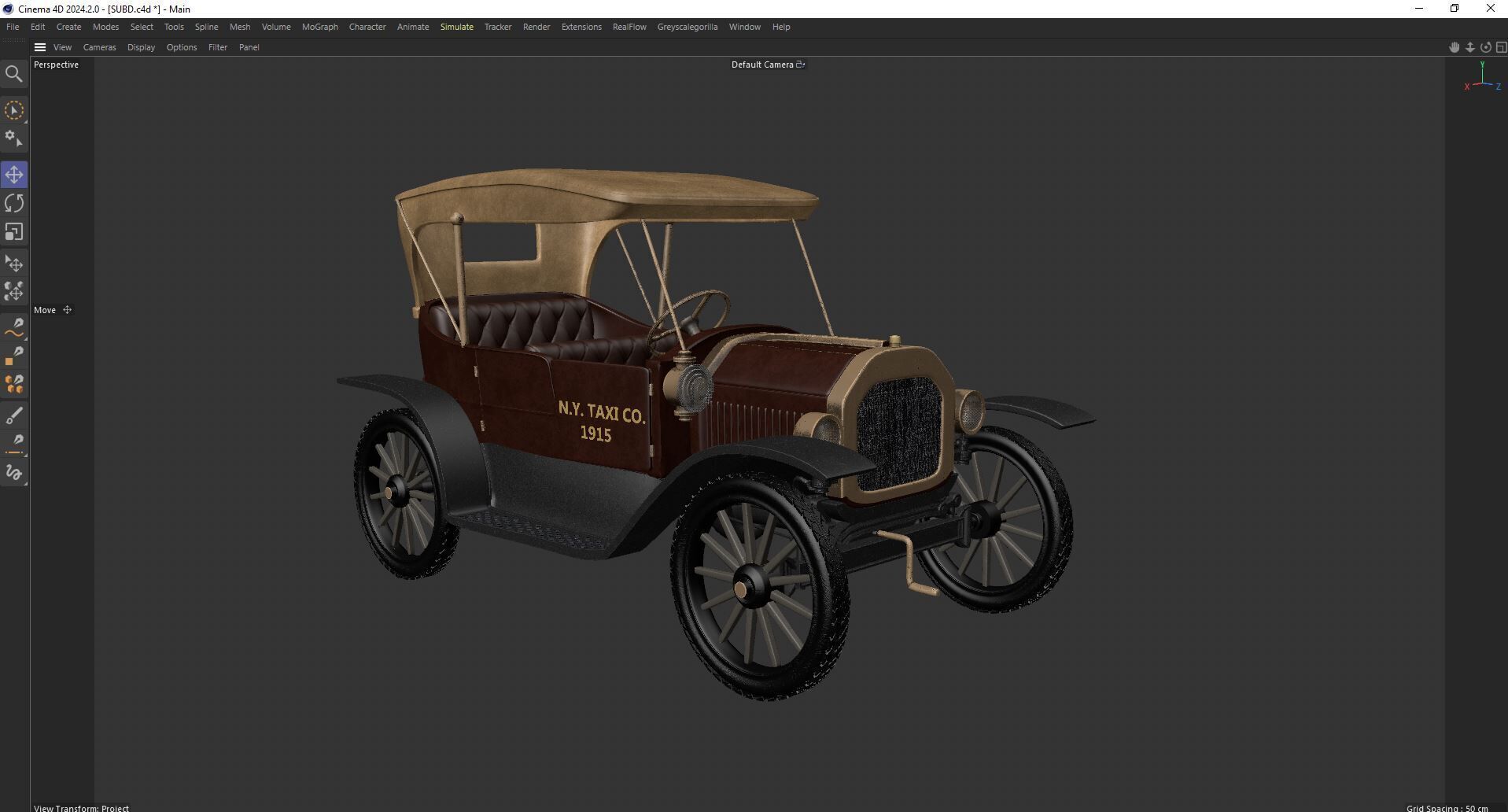FORD T-1915 CAR Low-poly 3D model_11