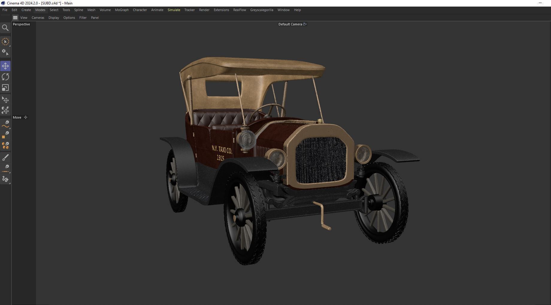 FORD T-1915 CAR Low-poly 3D model_13