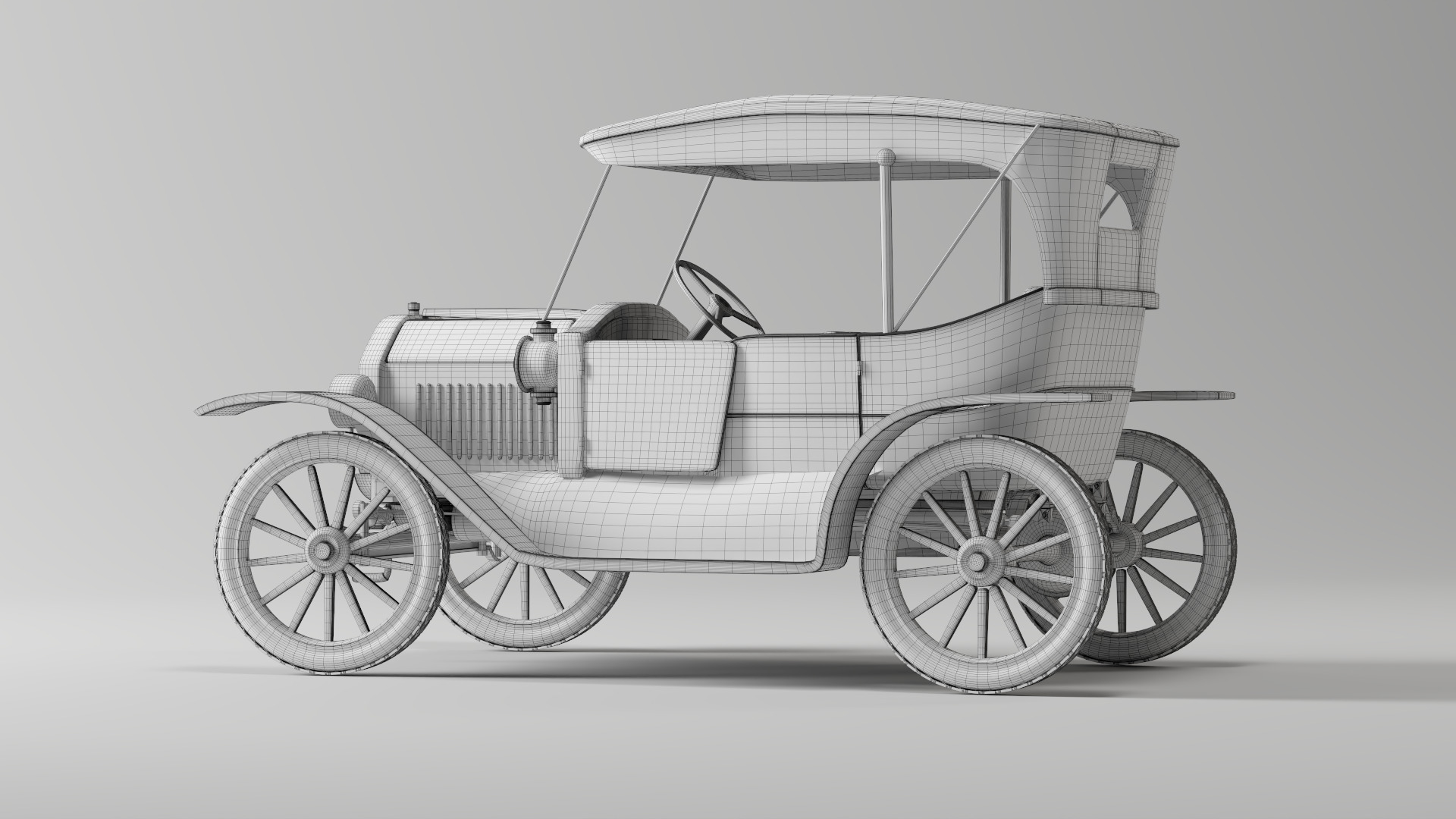 FORD T-1915 CAR Low-poly 3D model_9