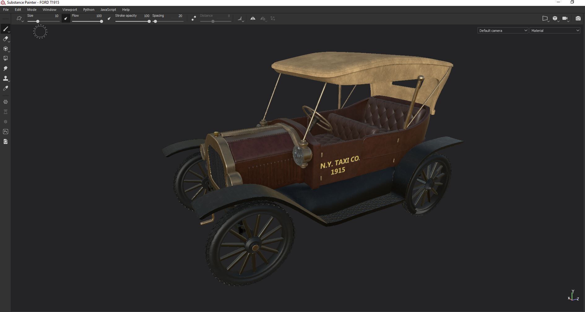 FORD T-1915 CAR Low-poly 3D model_10