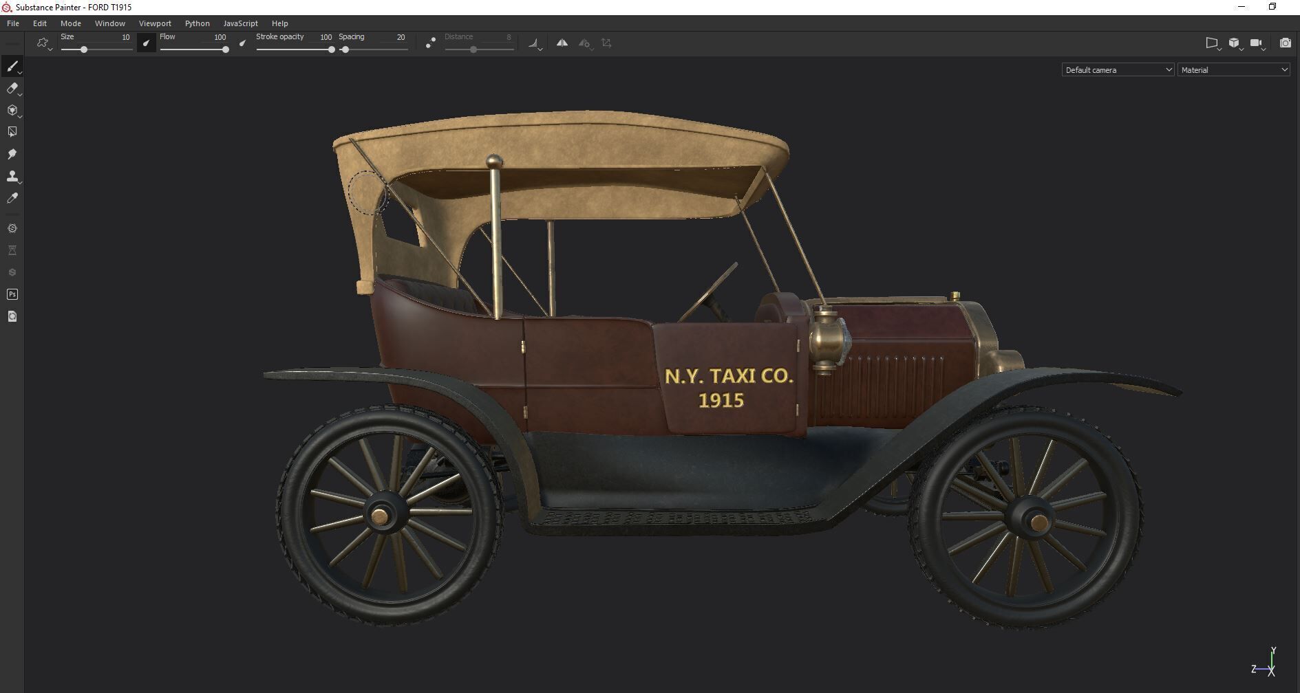 FORD T-1915 CAR Low-poly 3D model_15