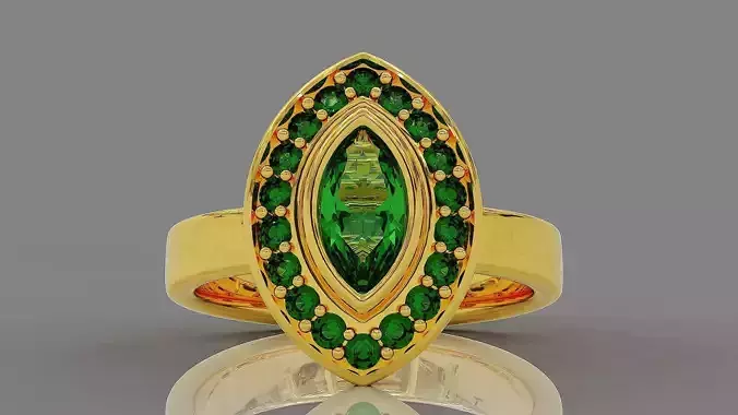 Marquise halo engagement ring