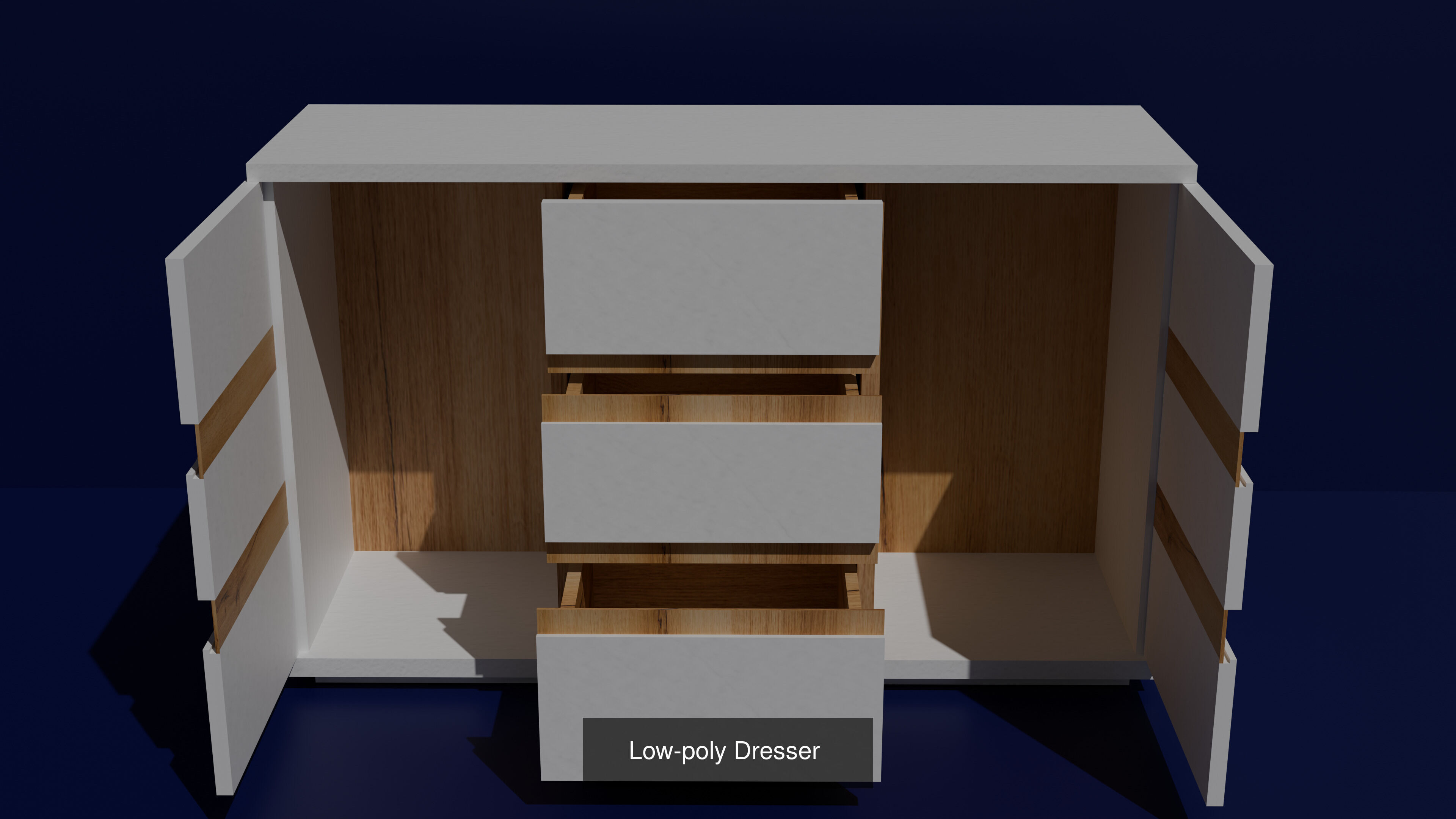 Low-Poly Furniture set in Modern style 3D Model Collection_4