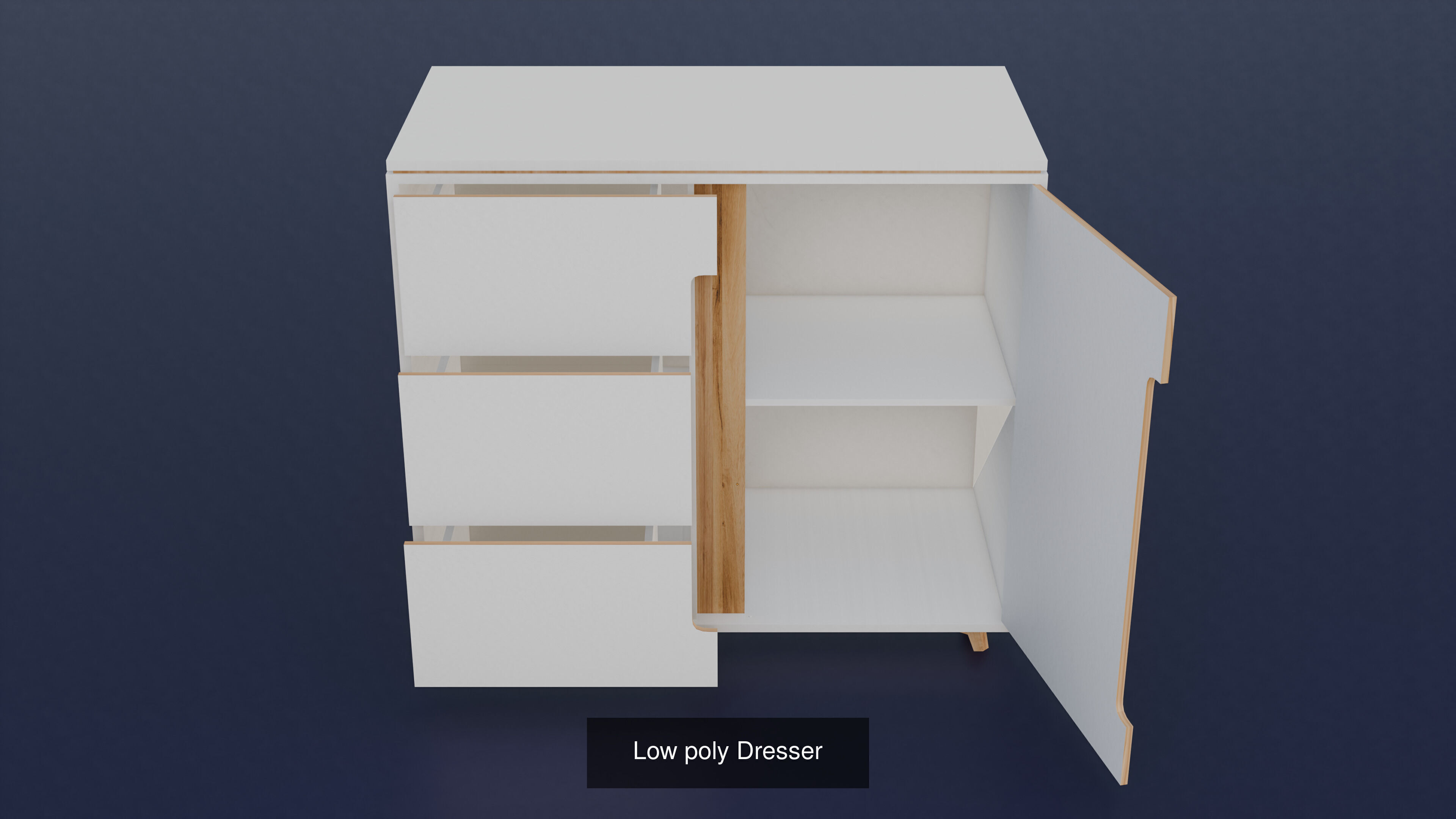 Low-Poly Furniture set in Modern style 3D Model Collection_5