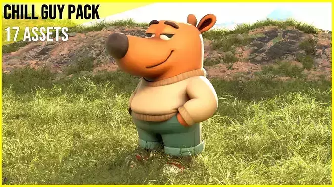 Chill Guy Character pack Low-poly 3D model