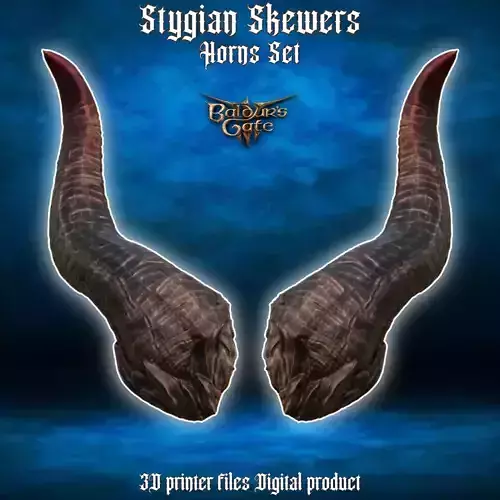 Fantasy Tiefling Stygian Skewers Cosplay Horns  Baldurs Gate 3 3D print model