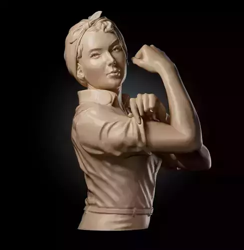Rosie the Riveter - We Can Do It - WWII Poster  3D print model