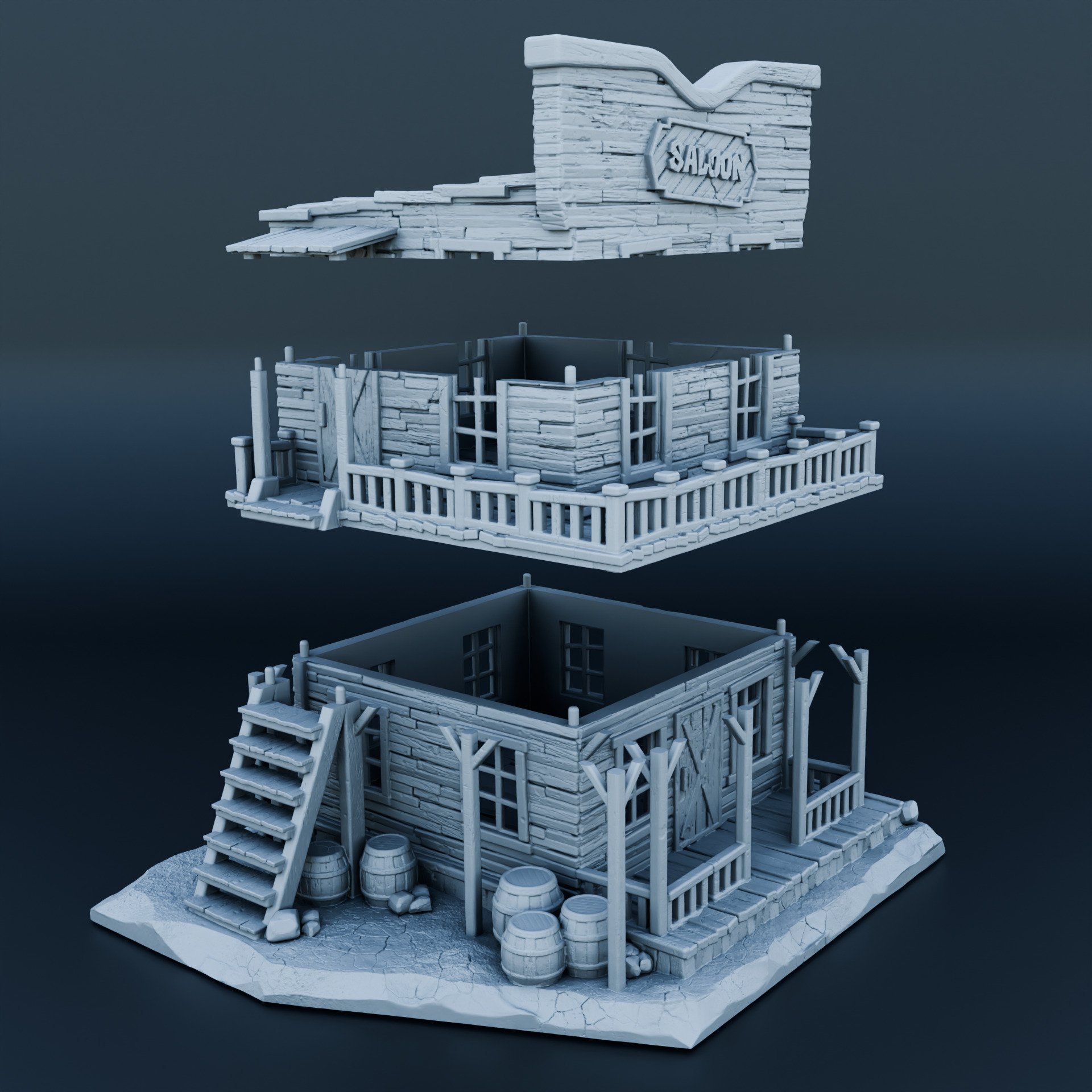 Wild west house 3D print model_2