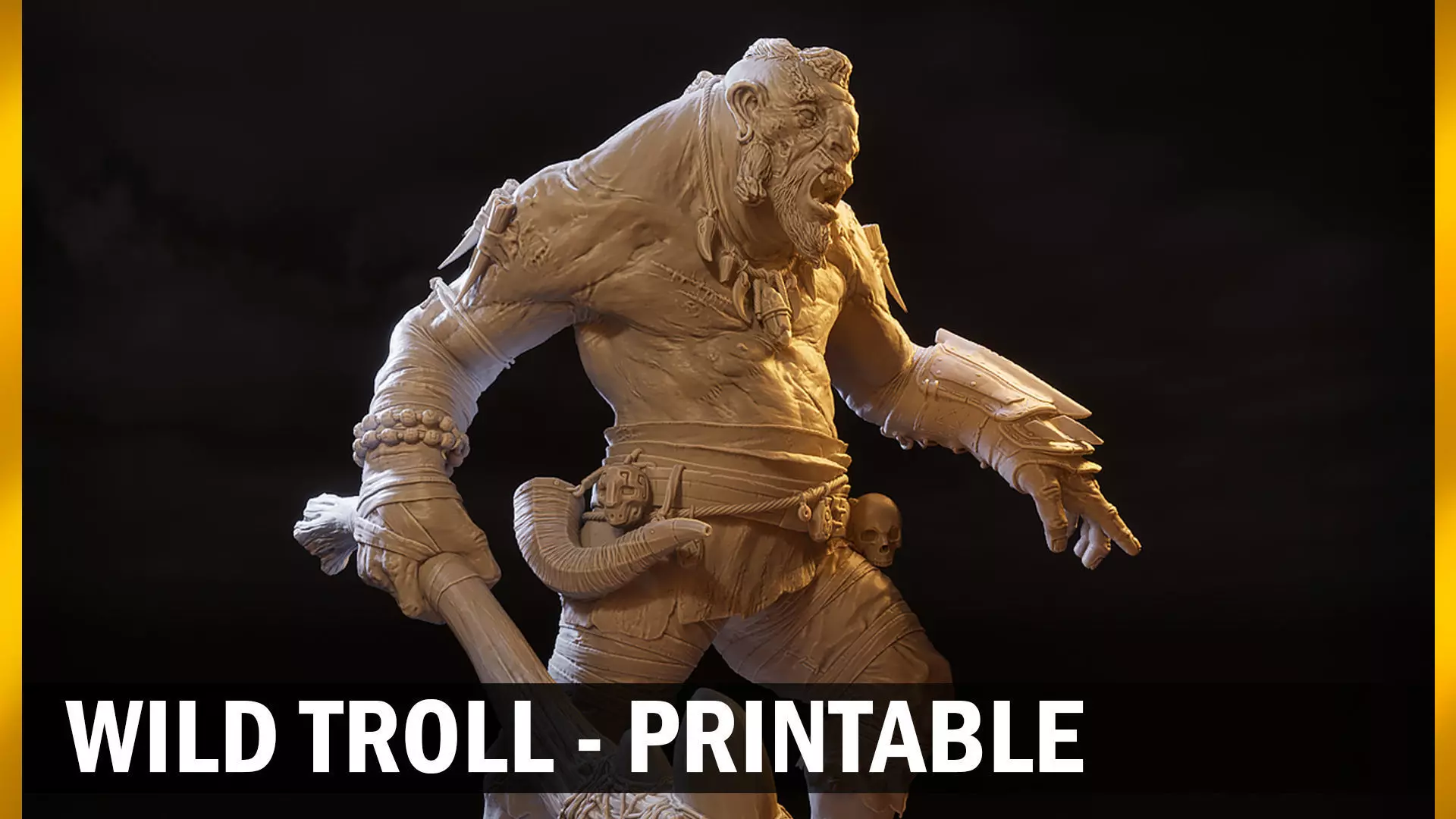 Wild troll printable 3D print model_0