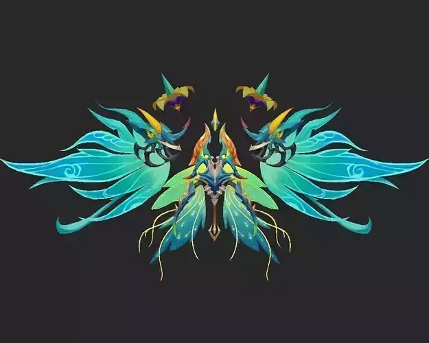 Wing 009 Low-poly 3D model