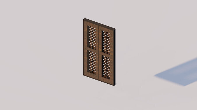 Wood Window with Black Facade 3D model