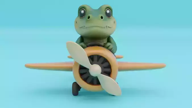 Baby Bombardino Crocodilo Italian brainrot Low Poly Character Low-poly 3D model