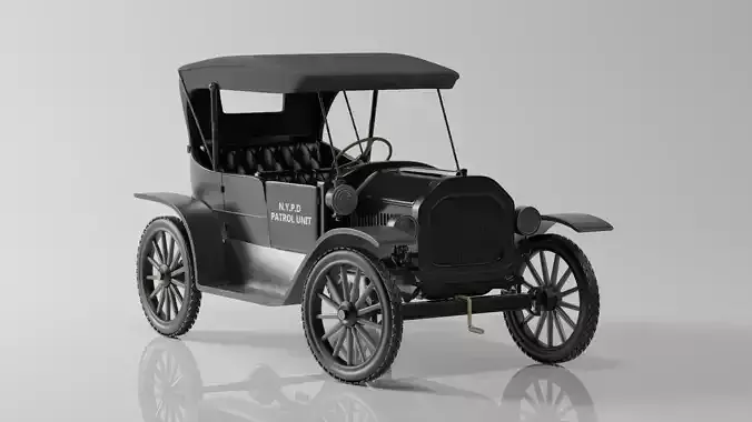 Ford T 1915  NYPD Police Patrol 3D Model Game Ready 4K PBR Low-poly 3D model