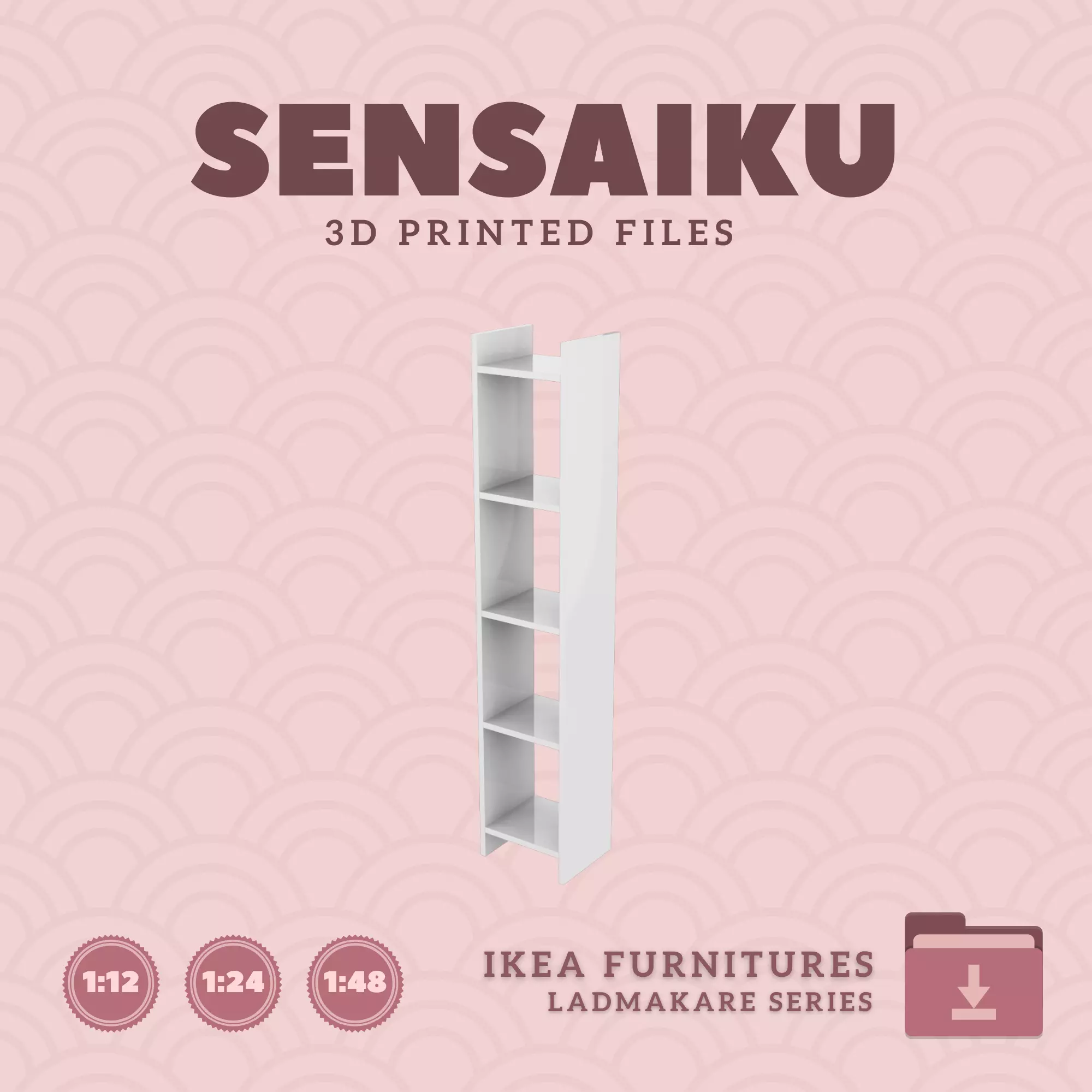 LADMAKARE Shelf Unit 16 in for Dollhouse - IKEA - 3D Print 3D print model