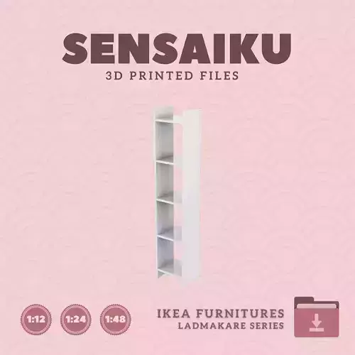 LADMAKARE Shelf Unit 16 in for Dollhouse - IKEA - 3D Print