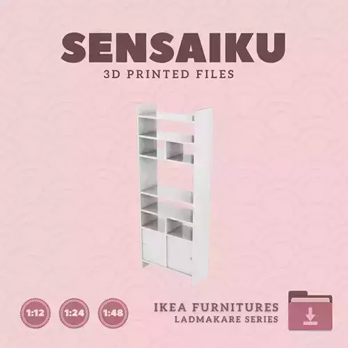 LADMAKARE Shelf Unit 32 In V2 for Dollhouse - IKEA - 3D Print 3D print model
