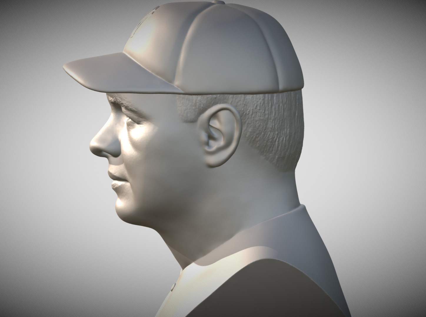 Babe Ruth bust 3D print model_3