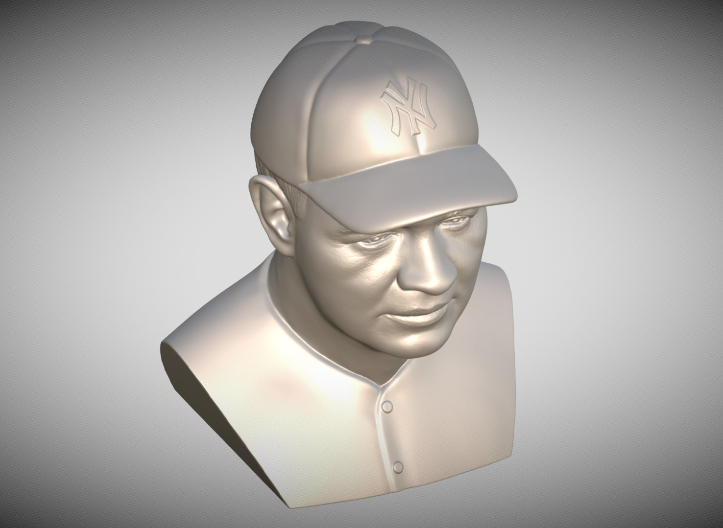 Babe Ruth bust 3D print model_9