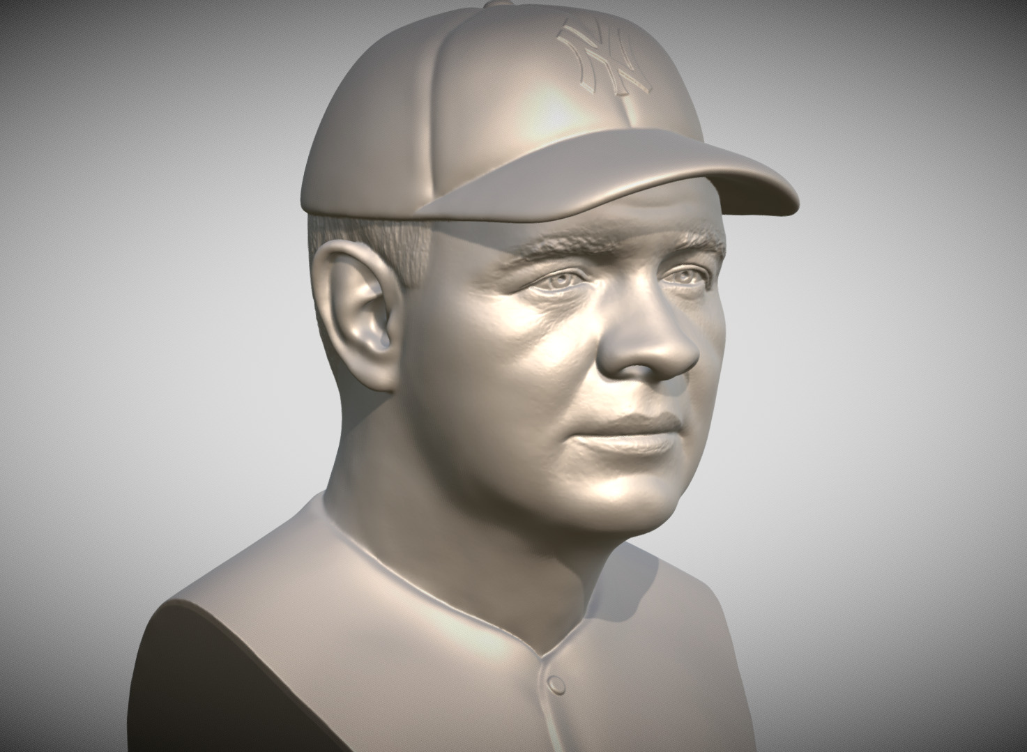 Babe Ruth bust 3D print model_7
