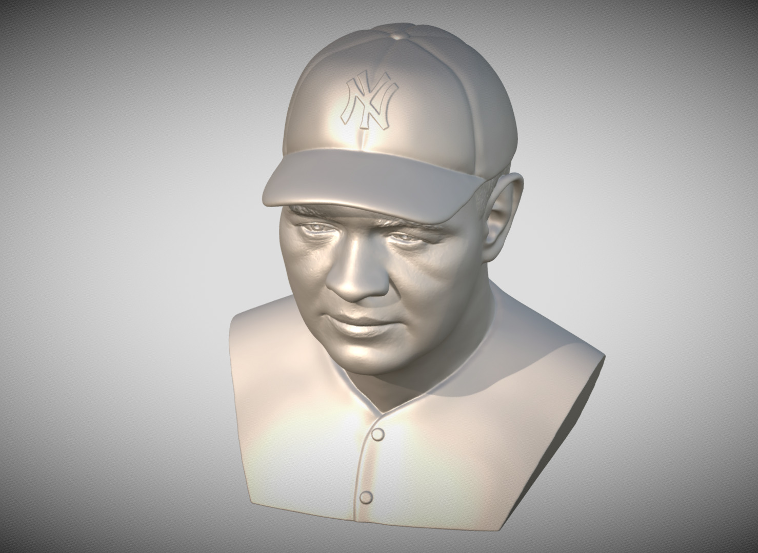 Babe Ruth bust 3D print model_10